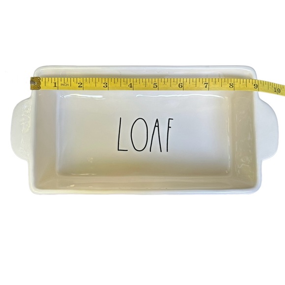 Rae Dunn LOAF Baking Dish Pan White Black Large Letters Dimples NWT 2017 OG - Picture 13 of 16